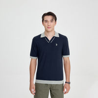 U.S. Polo Assn. Men’s Regular Fit Interlock Polo Shirt เสื้อโปโล สี Navy
